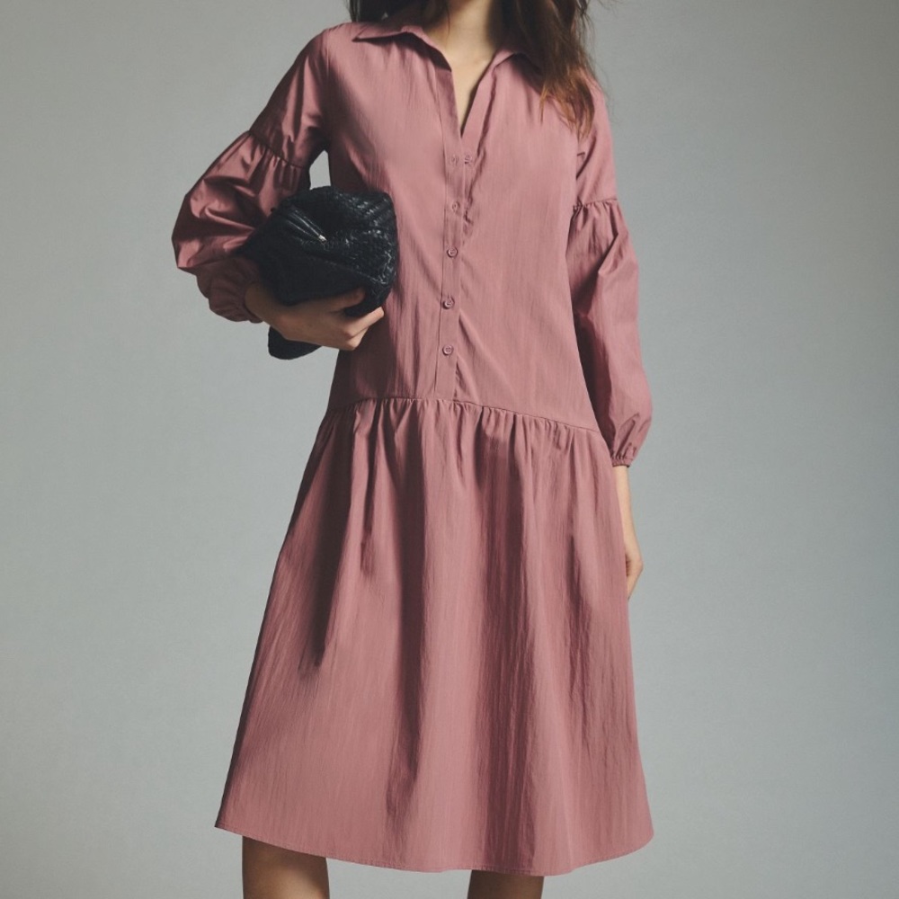 *Anthropologie Maeve Button Front Taffeta Dress